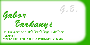 gabor barkanyi business card